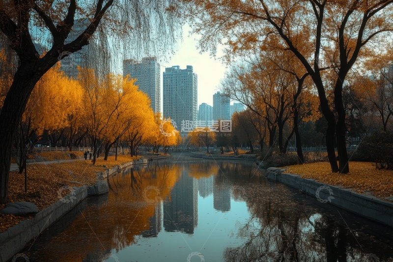 高清大图下载【趣麦麦图】大城市里的建筑河流