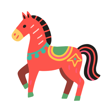 卡通风格小马图案装饰元素