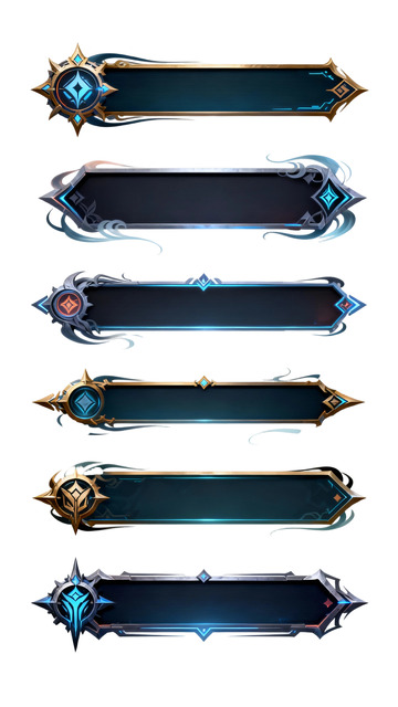 科技感游戏风格UI标题框