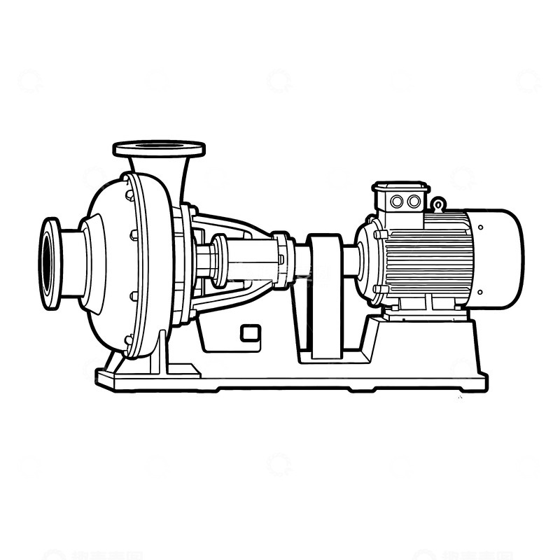 高清大图下载【趣麦麦图】离心泵简笔插画