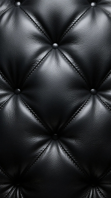 黑色皮革沙发质感特写