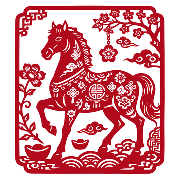 中国传统剪纸马图案