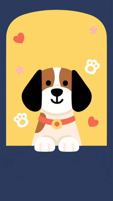 卡通可爱狗狗插画