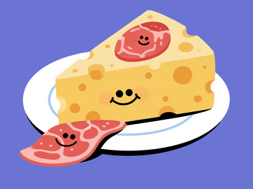 扁平风格芝士和火腿15