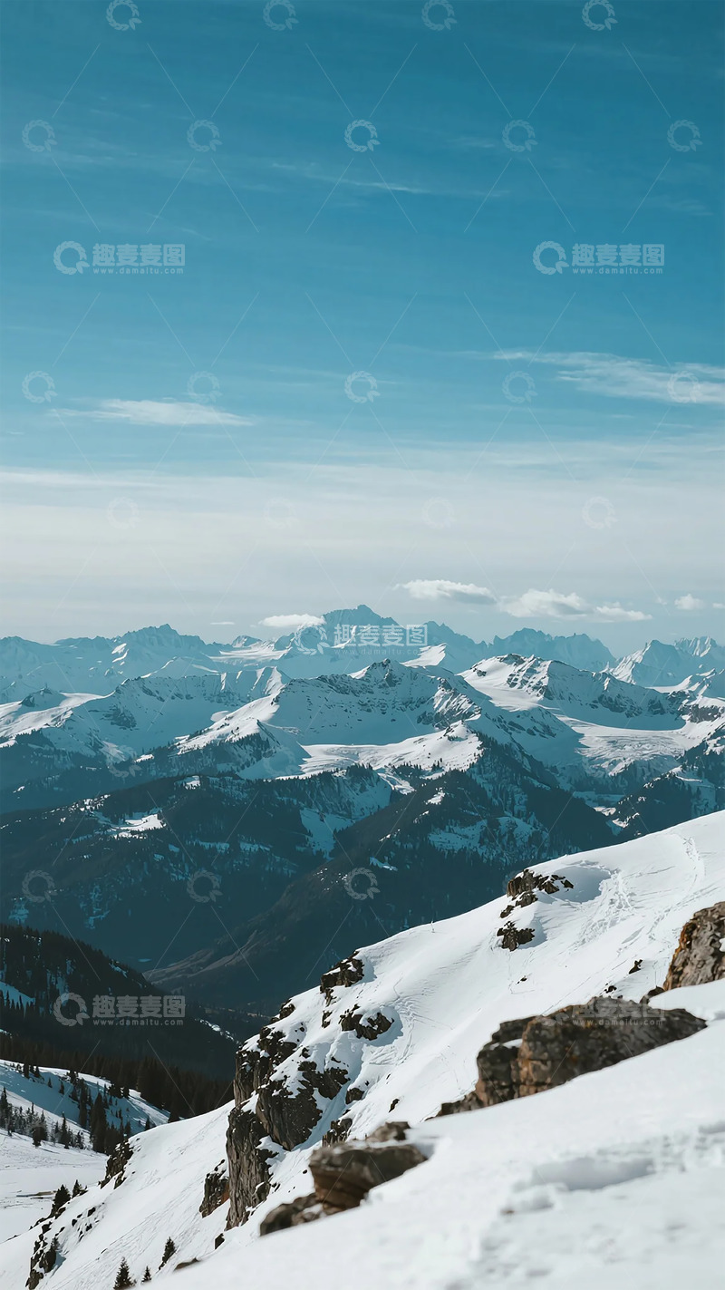 高清大图下载【趣麦麦图】雪山风光壮丽景色自然摄影图片