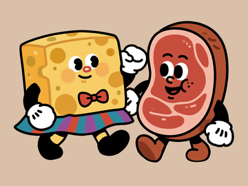 扁平风格芝士和火腿17