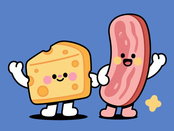 扁平风格芝士和火腿11