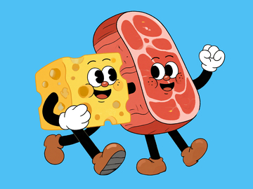 扁平风格芝士和火腿4