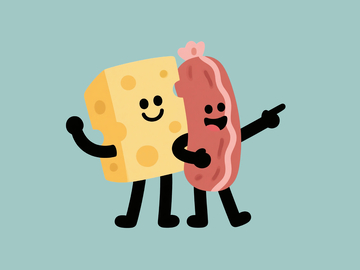 扁平风格芝士和火腿16