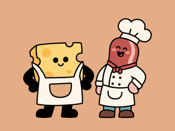 扁平风格芝士和火腿10