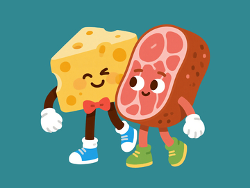 扁平风格芝士和火腿23