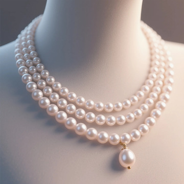珍珠项链模特展示