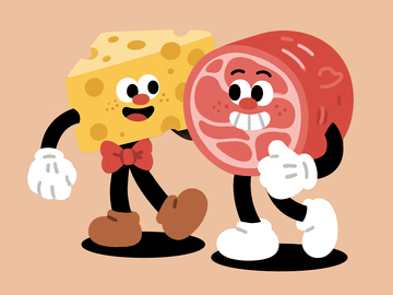 扁平风格芝士和火腿31