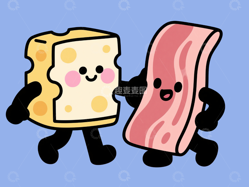 源文件下载【趣麦麦图】扁平风格芝士和火腿25