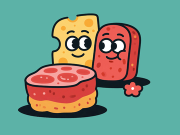 扁平风格芝士和火腿29