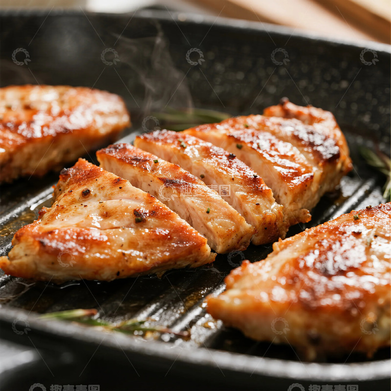 高清大图下载【趣麦麦图】煎烤猪排美食摄影图片