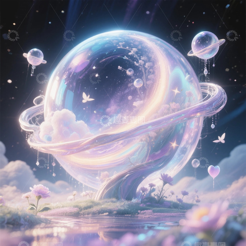 高清大图下载【趣麦麦图】梦幻行星星空奇幻场景