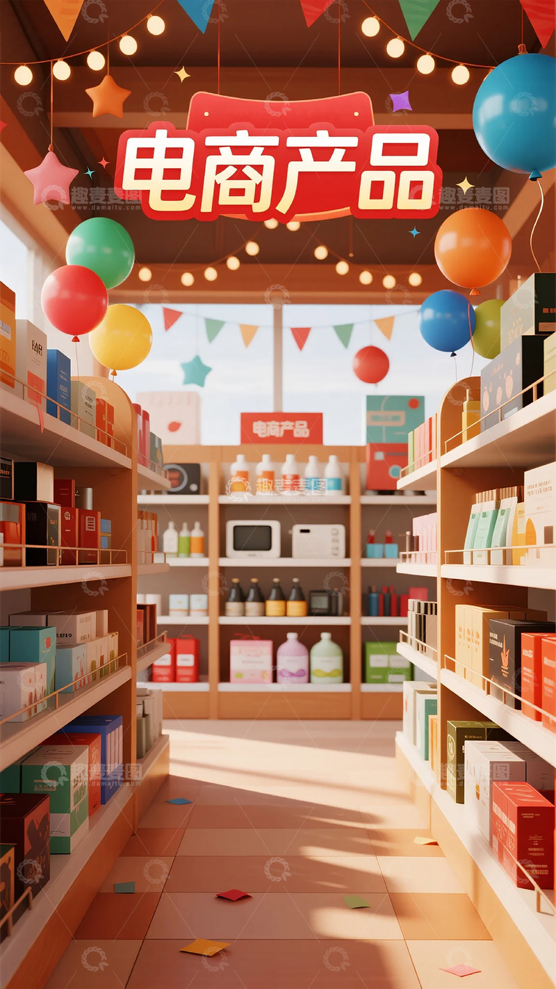 高清大图下载【趣麦麦图】电商产品超市插画