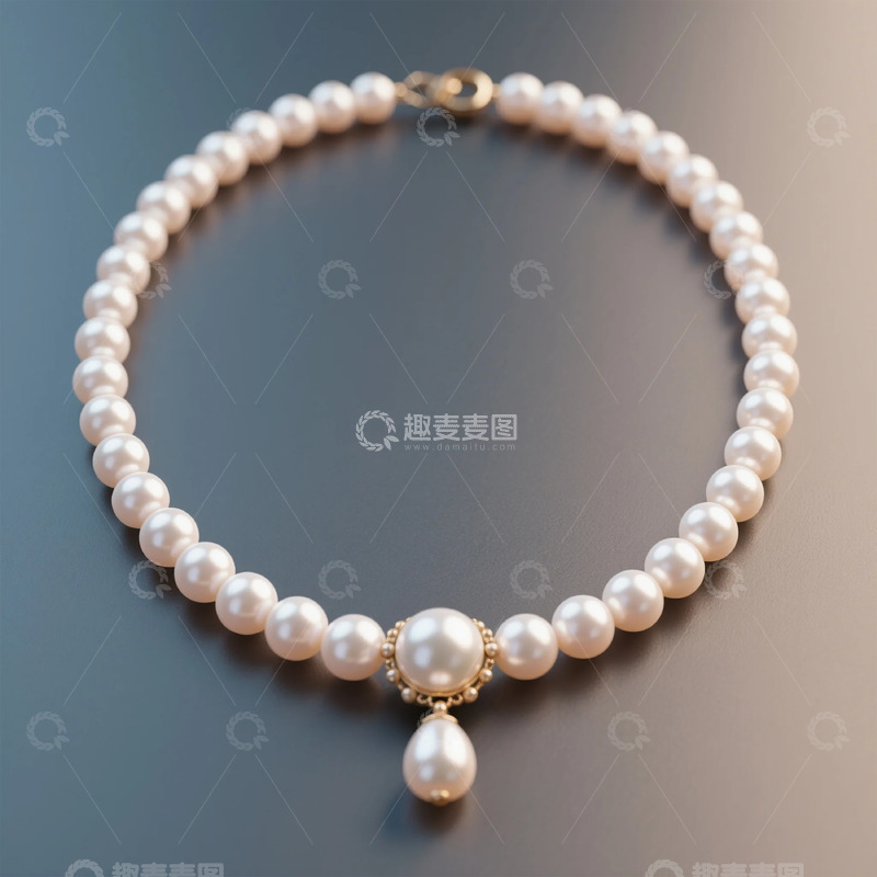 高清大图下载【趣麦麦图】珍珠项链简约优雅饰品