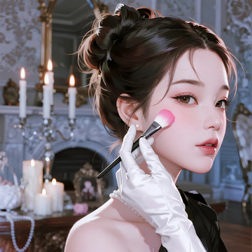 复古风贵族女性化妆插画