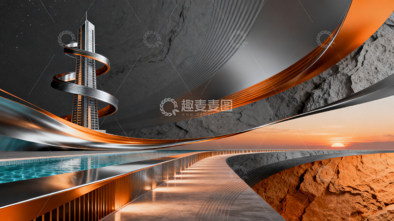 高清大图下载【趣麦麦图】未来科幻建筑概念设计图