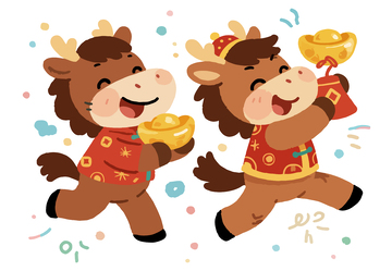 欢乐马年新年插画