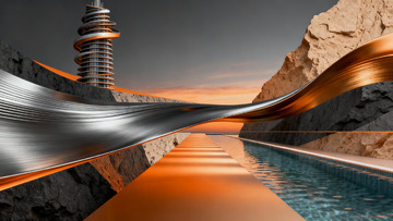 未来感建筑景观概念图