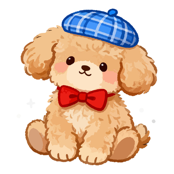 可爱小狗卡通插画素材
