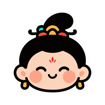 卡通古风小女孩头像设计素材