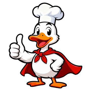 卡通鸭厨师形象矢量素材