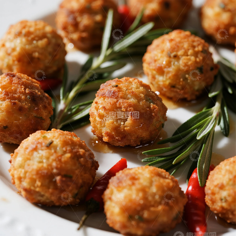 高清大图下载【趣麦麦图】美食摄影油炸丸子
