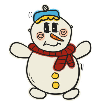 卡通可爱雪人插画元素