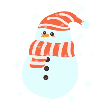 卡通雪人冬季节日插画