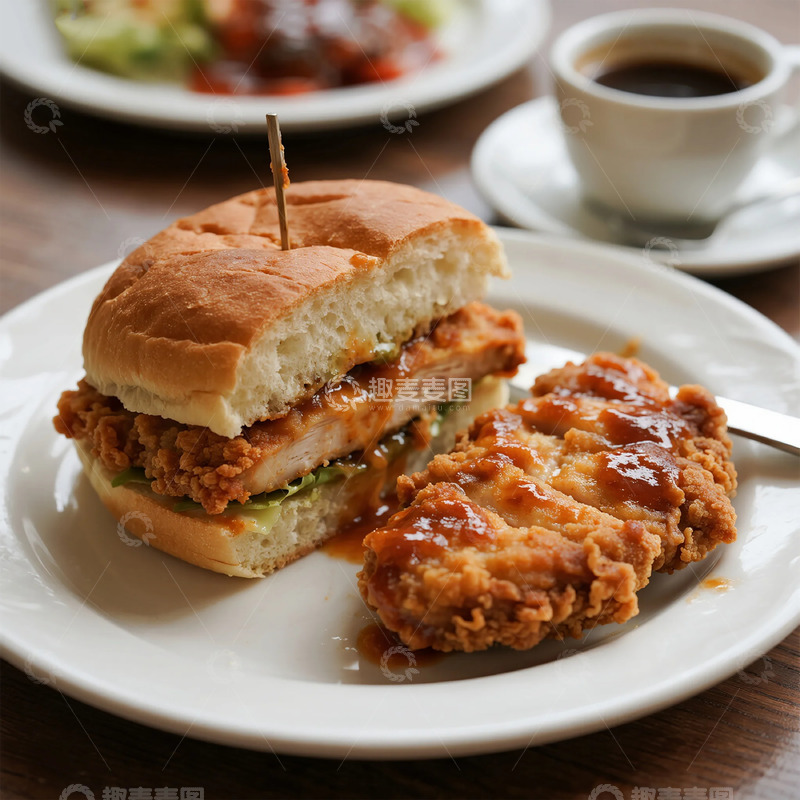 高清大图下载【趣麦麦图】美味炸鸡汉堡套餐