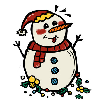 可爱卡通雪人插画