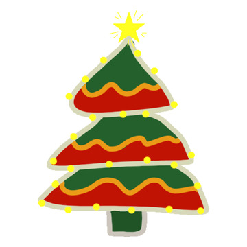 卡通风圣诞树贴纸设计素材