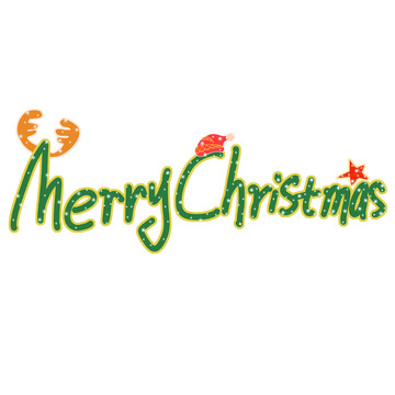 圣诞快乐艺术字设计素材