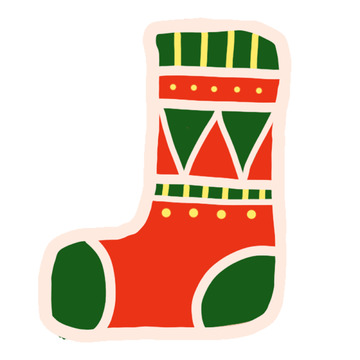 卡通圣诞袜插画元素