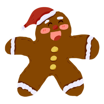 可爱姜饼人节日插画