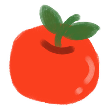 卡通风红苹果插画