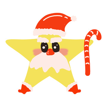 卡通圣诞星糖果设计素材