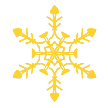 简约风黄色雪花图案装饰元素