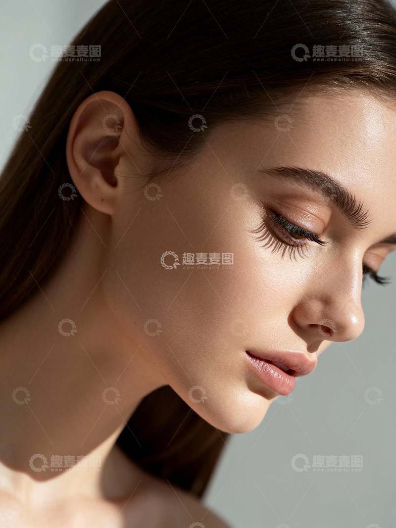 高清大图下载【趣麦麦图】优雅女性侧面肖像摄影