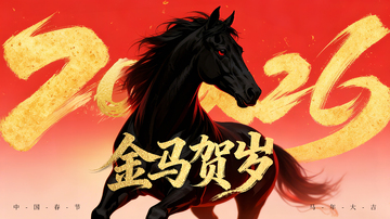 简约马年展板KT海报