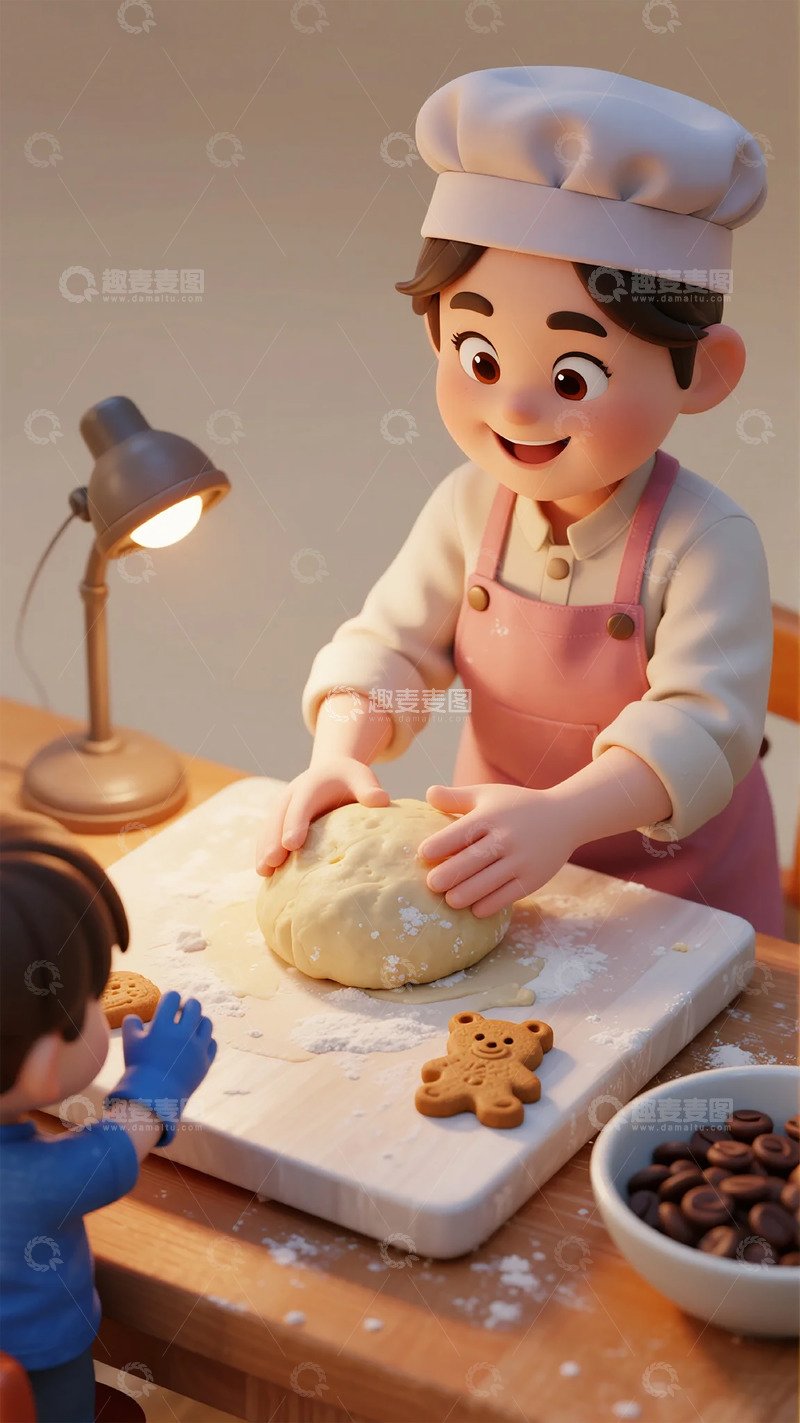 高清大图下载【趣麦麦图】温馨烘焙卡通场景