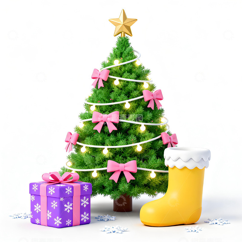 高清大图下载【趣麦麦图】圣诞树节日装饰元素组合