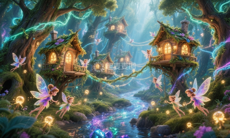高清大图下载【趣麦麦图】童话世界精灵树屋7