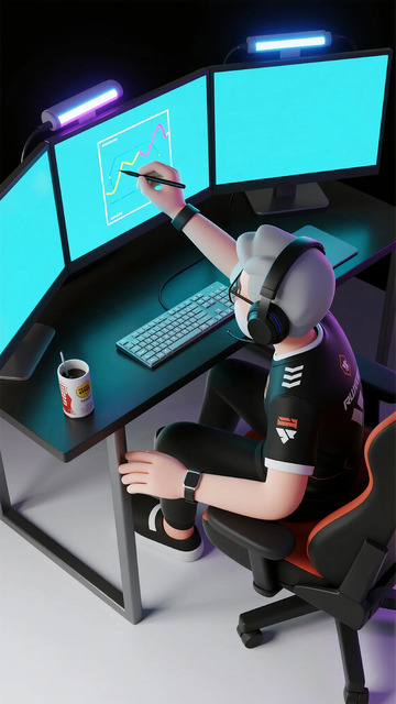 电竞风格游戏玩家工作场景