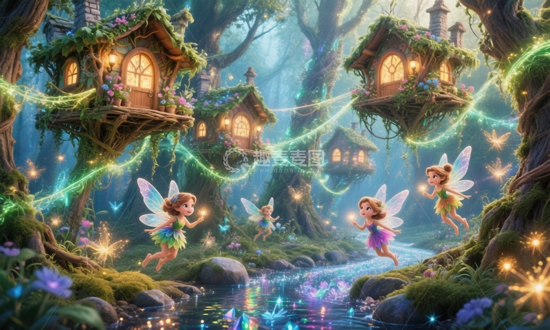 高清大图下载【趣麦麦图】童话世界精灵树屋6