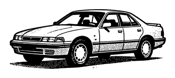 复古汽车黑白插画设计素材2